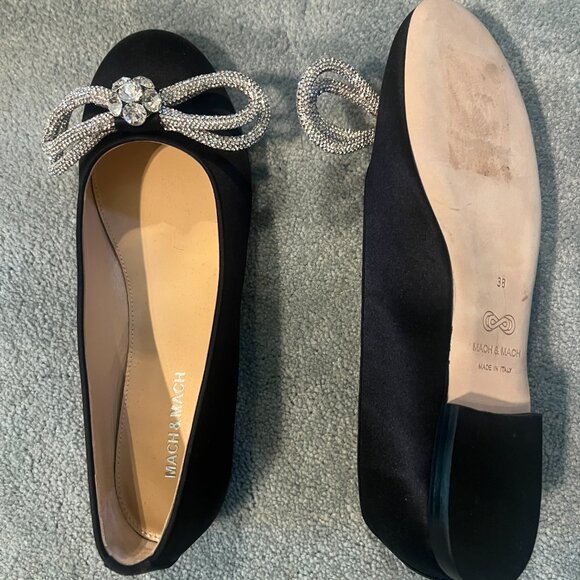 MACH & MACH Double Bow Satin Ballerina Shoes - EUR 38 (US 8) - Picture 9 of 9